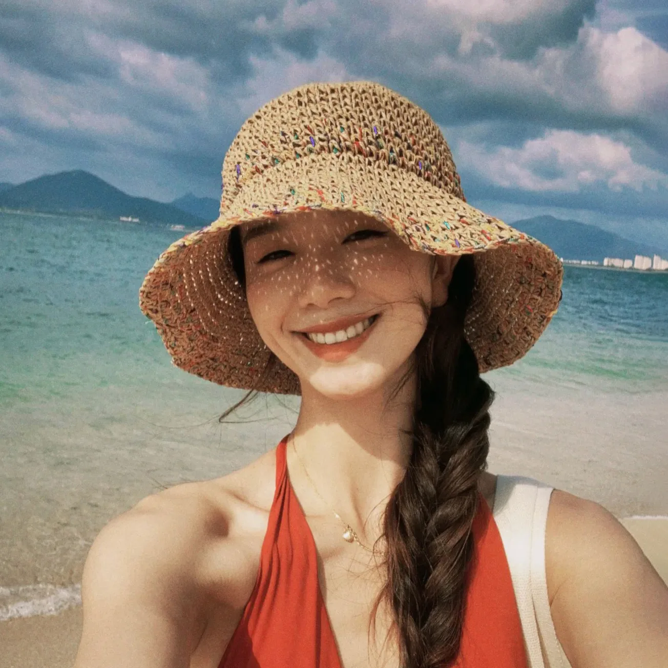 여성용 여름 태양 모자, 얼굴을 드러내는 빨대 모자,  - Bucket Hat Straw 리뷰 및 가격